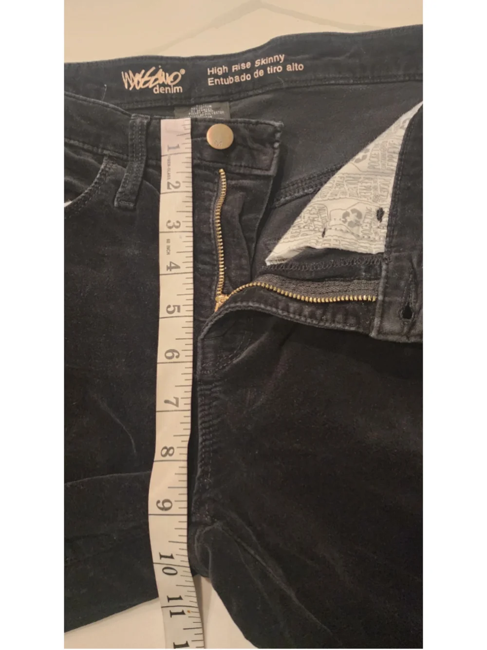 Mossimo Velvet High Rise Skinny Jeans Black 4/27 Super Stretch High Waist Pants